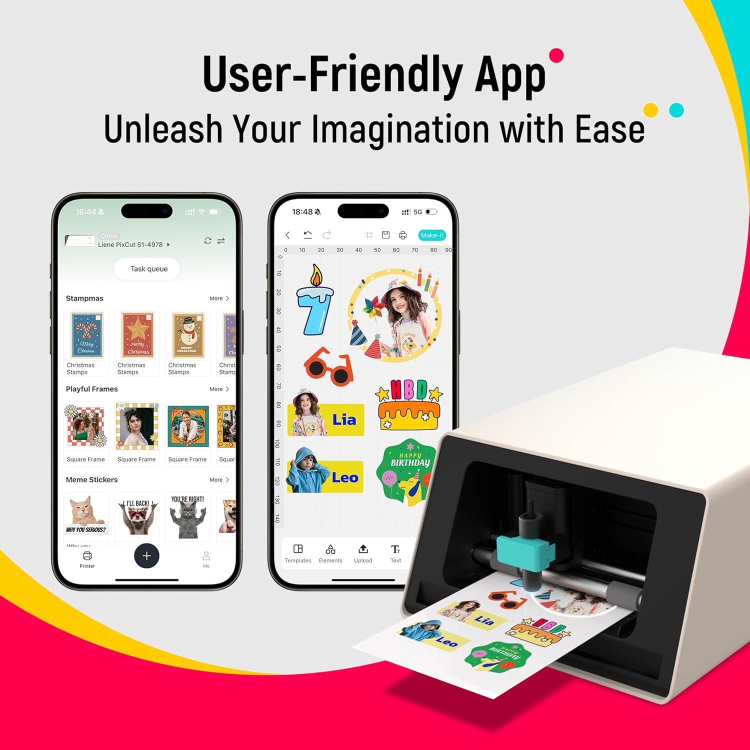 Liene PixCut S1 All-in-One Photo & Sticker Printer with Cutting Machine – 300 DPI Dye Sublimation