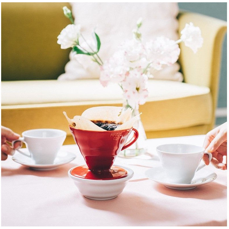 Hario V60 Red Ceramic Dripper 01/02
