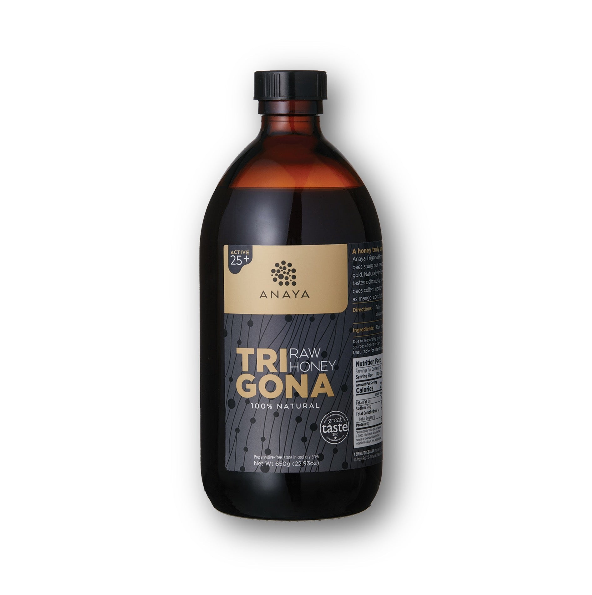 Anaya Raw Trigona Honey Active 25+ 650g — Premium Stingless Bee Honey