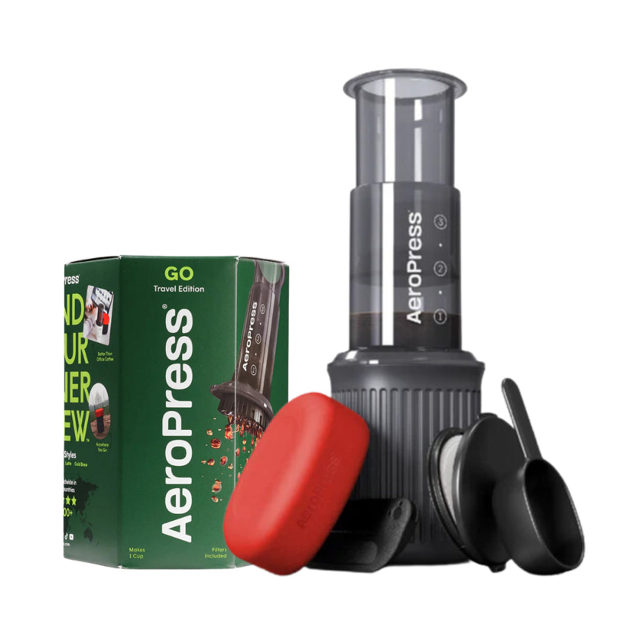 Aeropress Go Portable Coffee Press, 1-3 Cups (350 Filters Included)