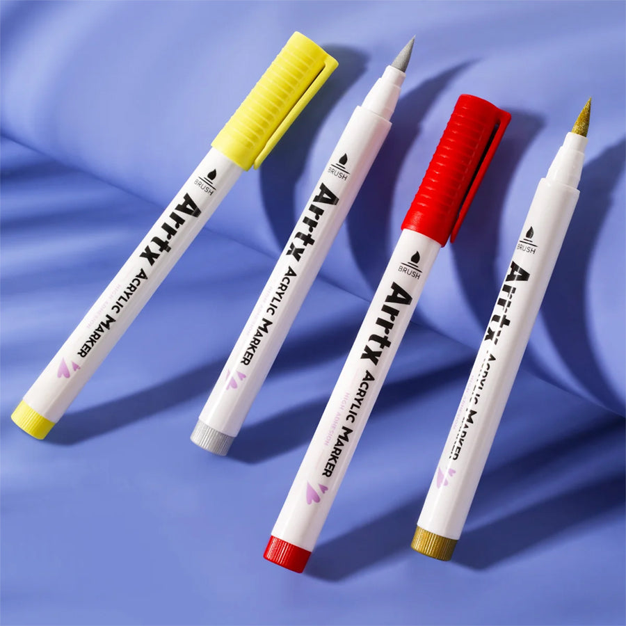 Arrtx Acrylic Brush Marker Single | Individual Water-Based Paint Marker for Paper, Wood, Canvas & More