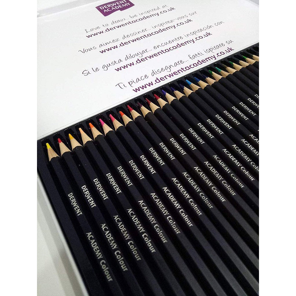36 Derwent Academy Colored Pencils Metal Box