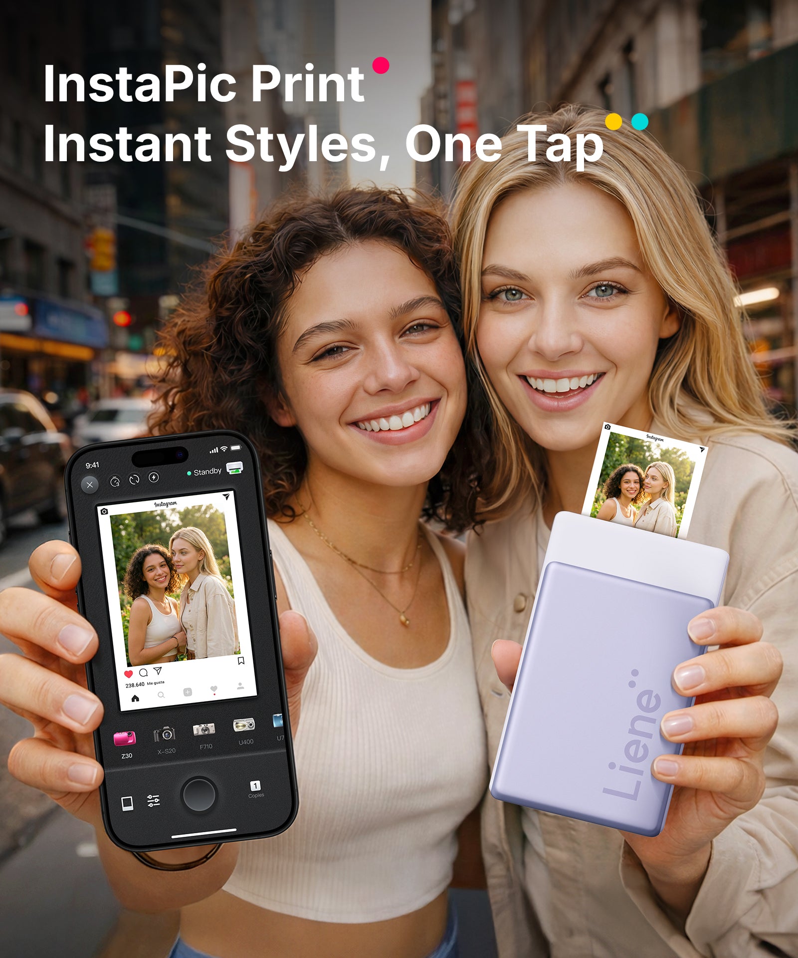 Liene Pearl N200 Pro Portable Photo Printer Purple – 2x3 Inch Bluetooth Sticker Printer 50 Adhesives