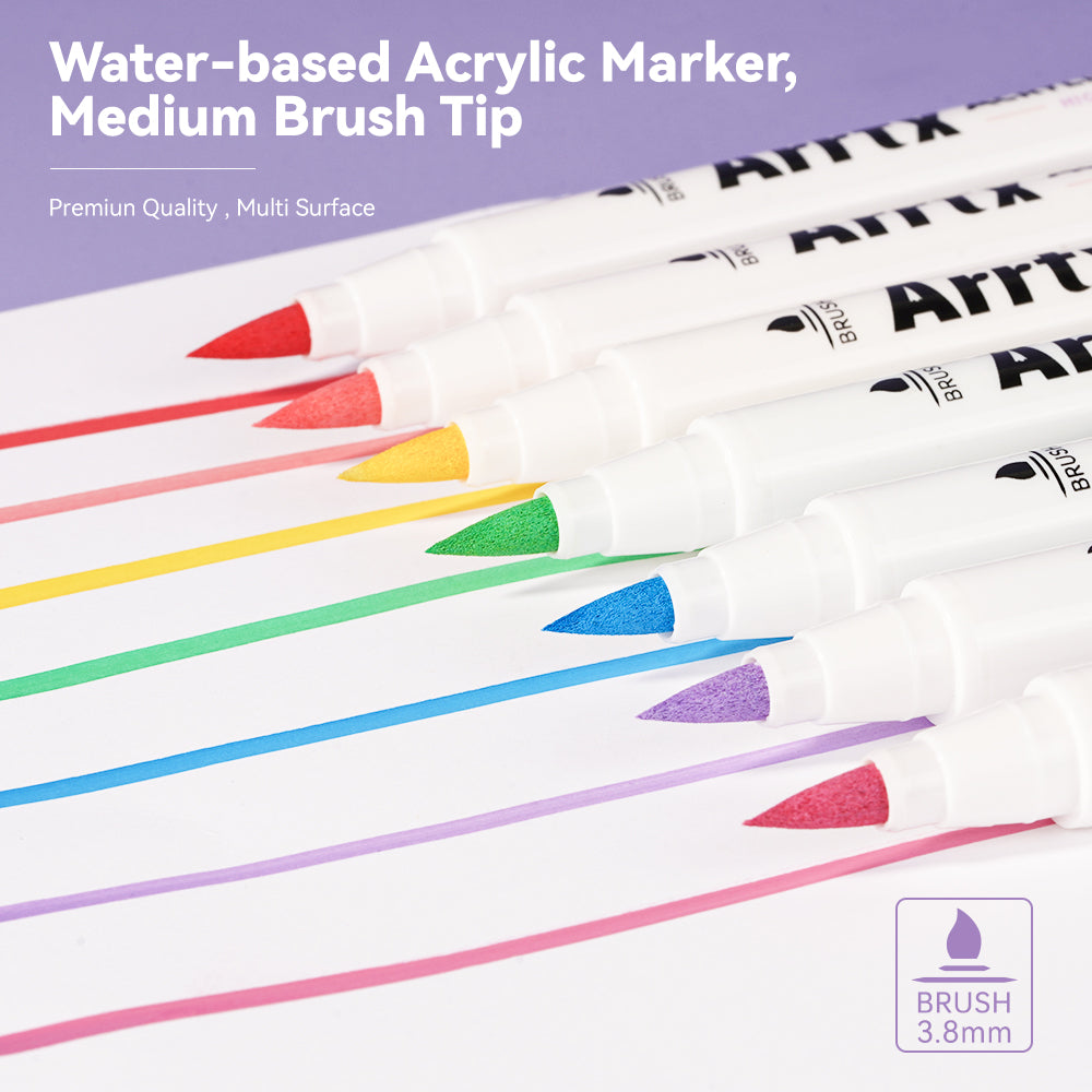 Arrtx 30 Colors Acrylic Brush Paint Pens