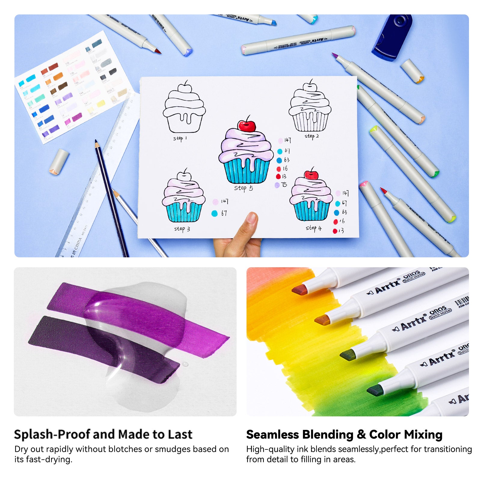 Arrtx Brush Alcohol Markers Oros 80 Colors