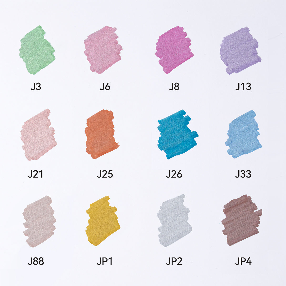 Arrtx 12 Metallic Colors Acrylic Marker Soft Brush Tip