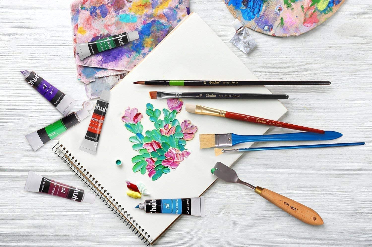 Ohuhu Oil Paint Set, 24/36 Colors, 12 ml Tubes