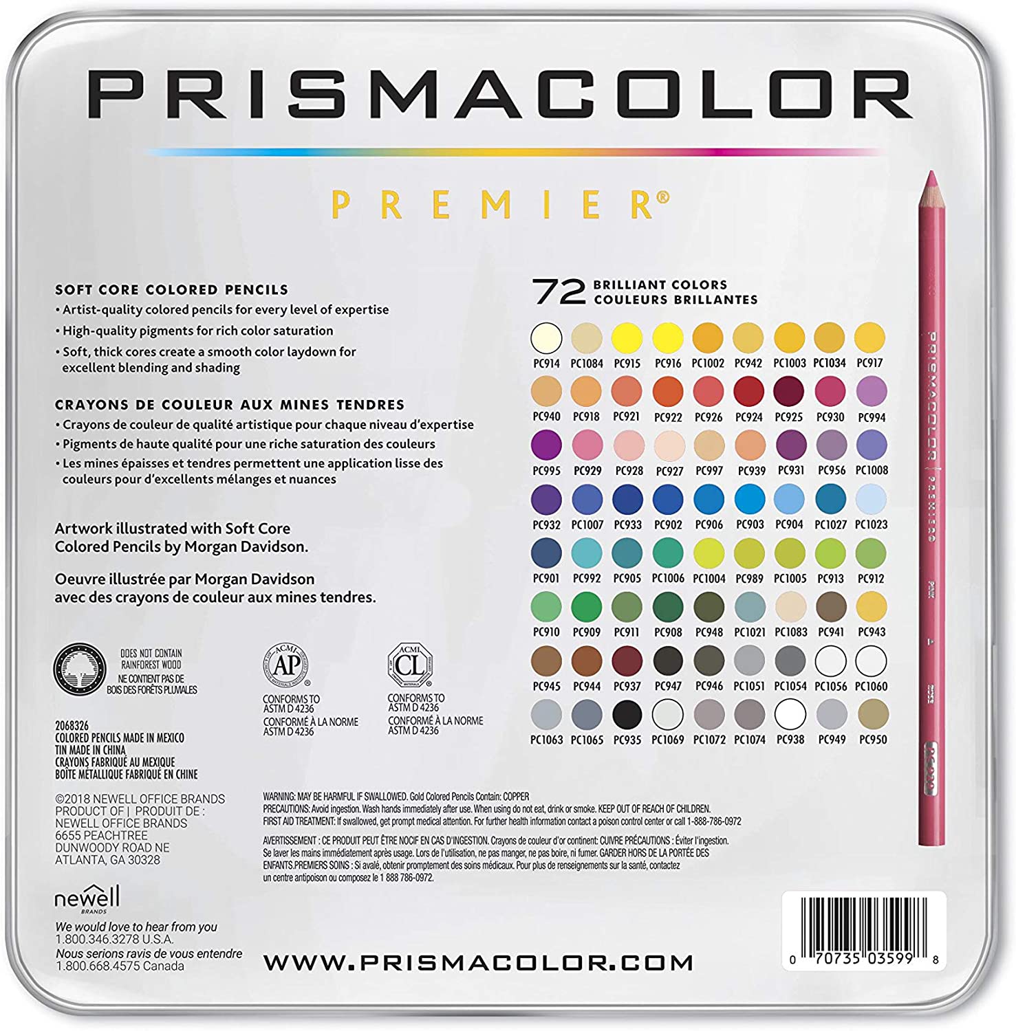 Prismacolor Premier Soft Core Colored Pencils Set of 72