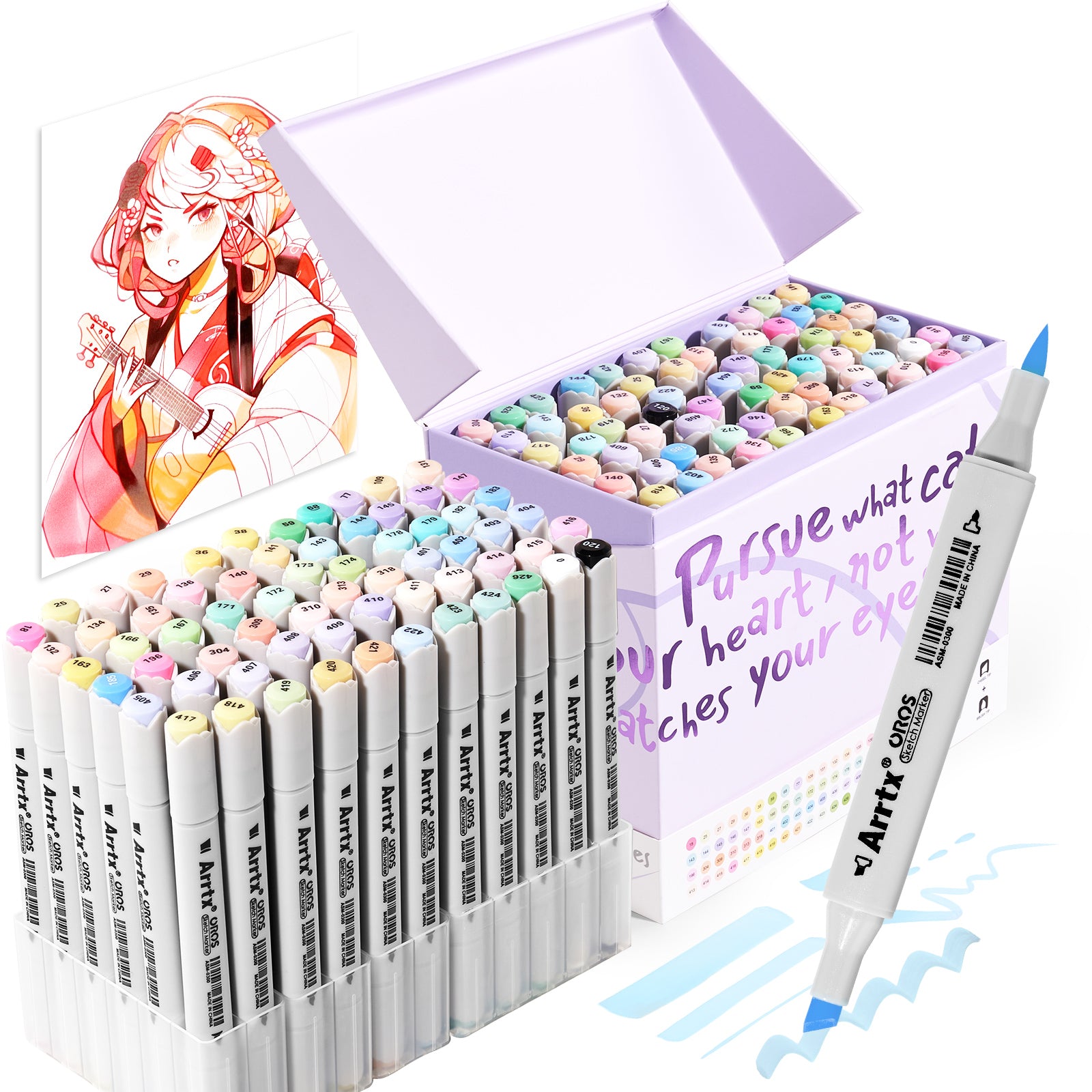 Arrtx Pastel Brush Alcohol Markers Oros 66 Colors