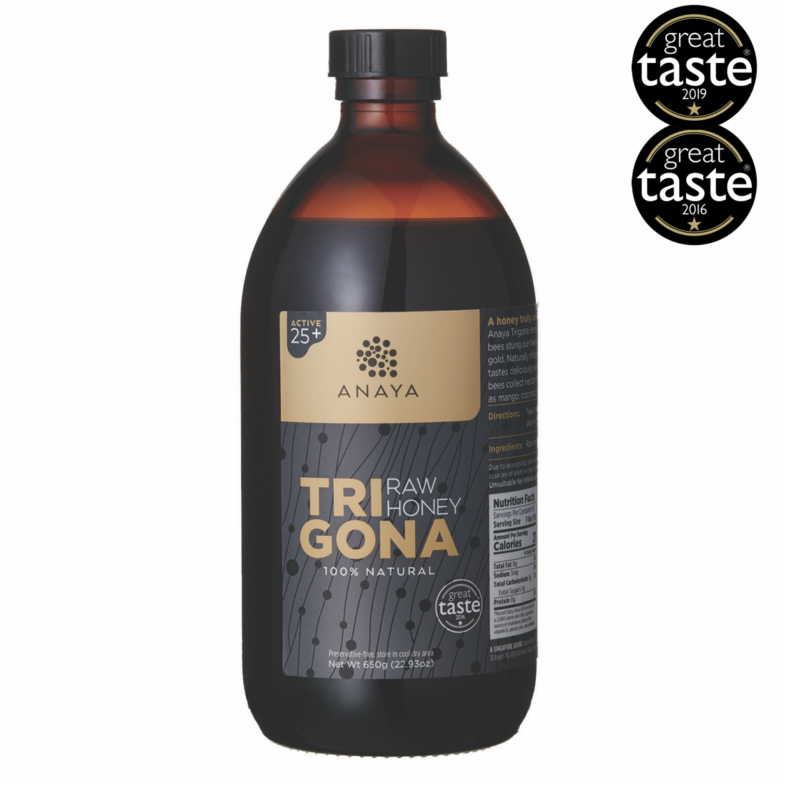 Raw Trigona Honey Active 25+ 650g | Anaya | The Hadler Store