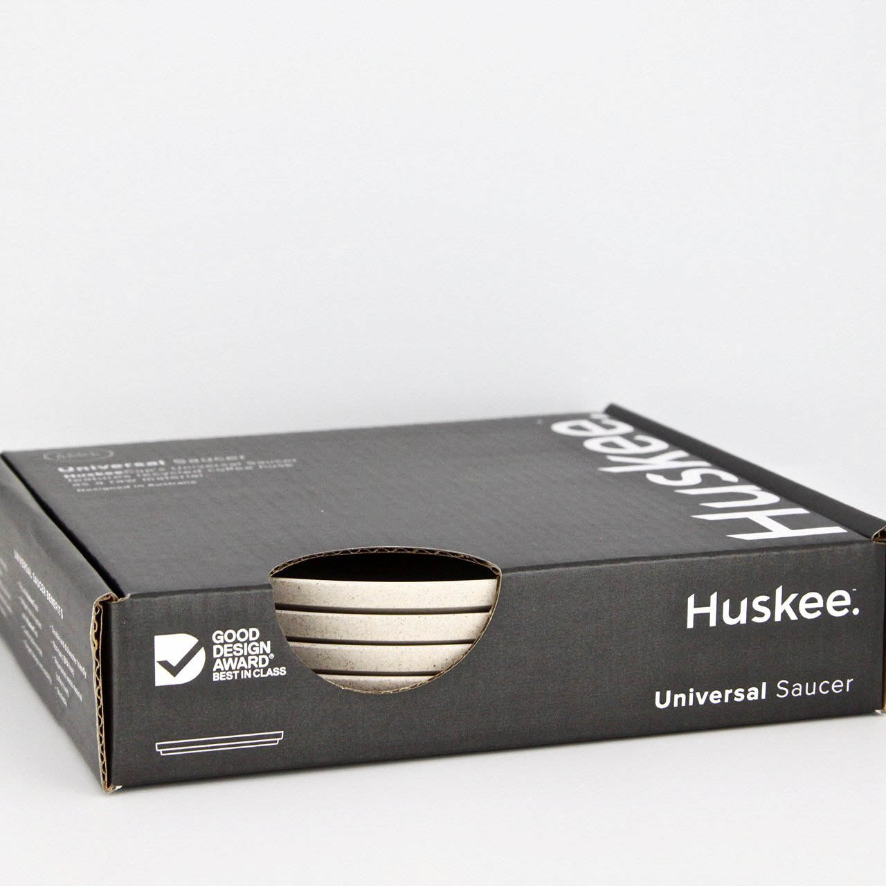 Huskee 4 Pack Universal Saucer Eco-Friendly Non-Toxic for Huskee Cups (Charcoal/Natural)