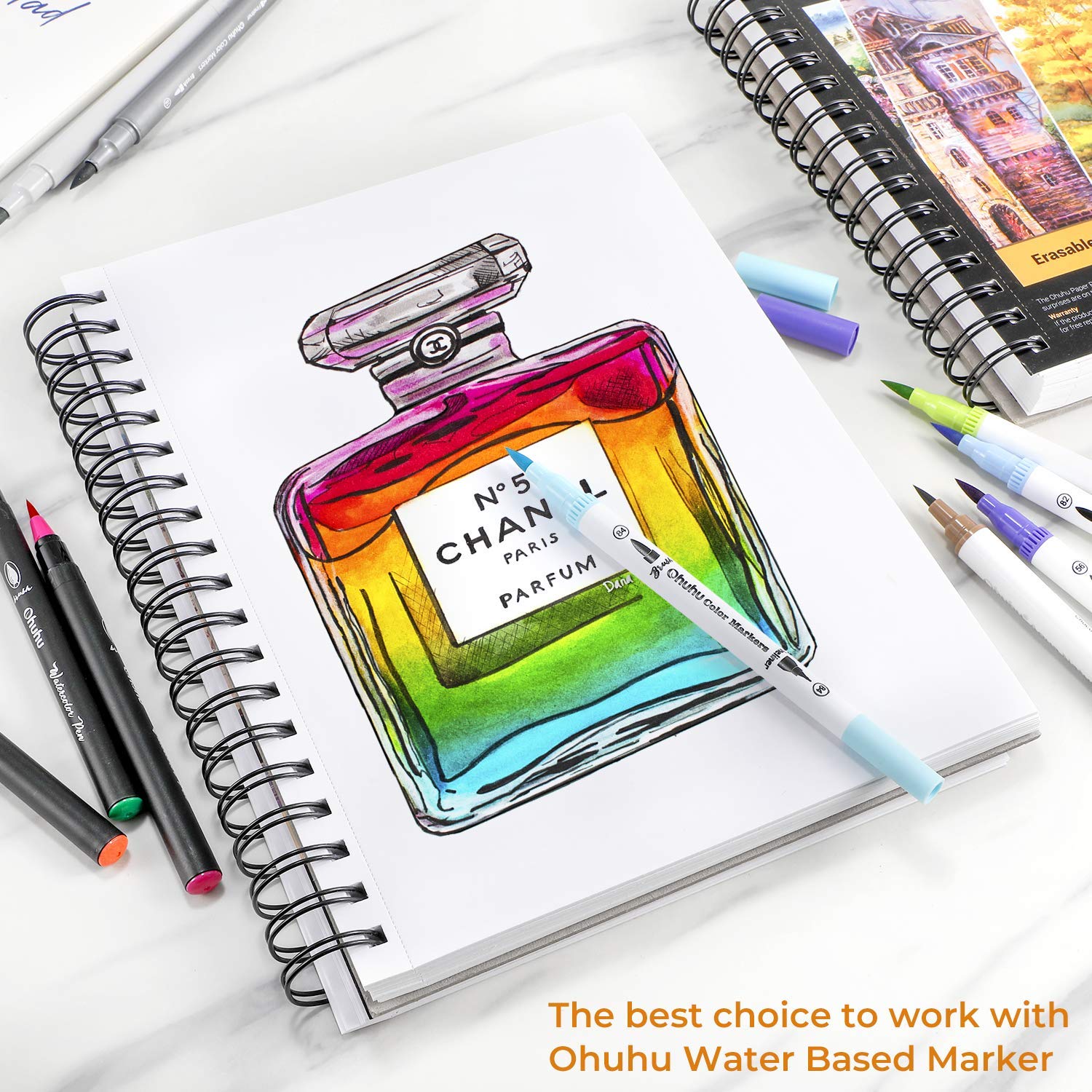 Ohuhu Mixed Media Art Sketchbook 120 LB/200 GSM Heavyweight 124 Pages