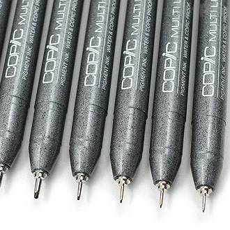 Copic Markers 9-Piece Multiliner Inking Pen Set B-2, Black