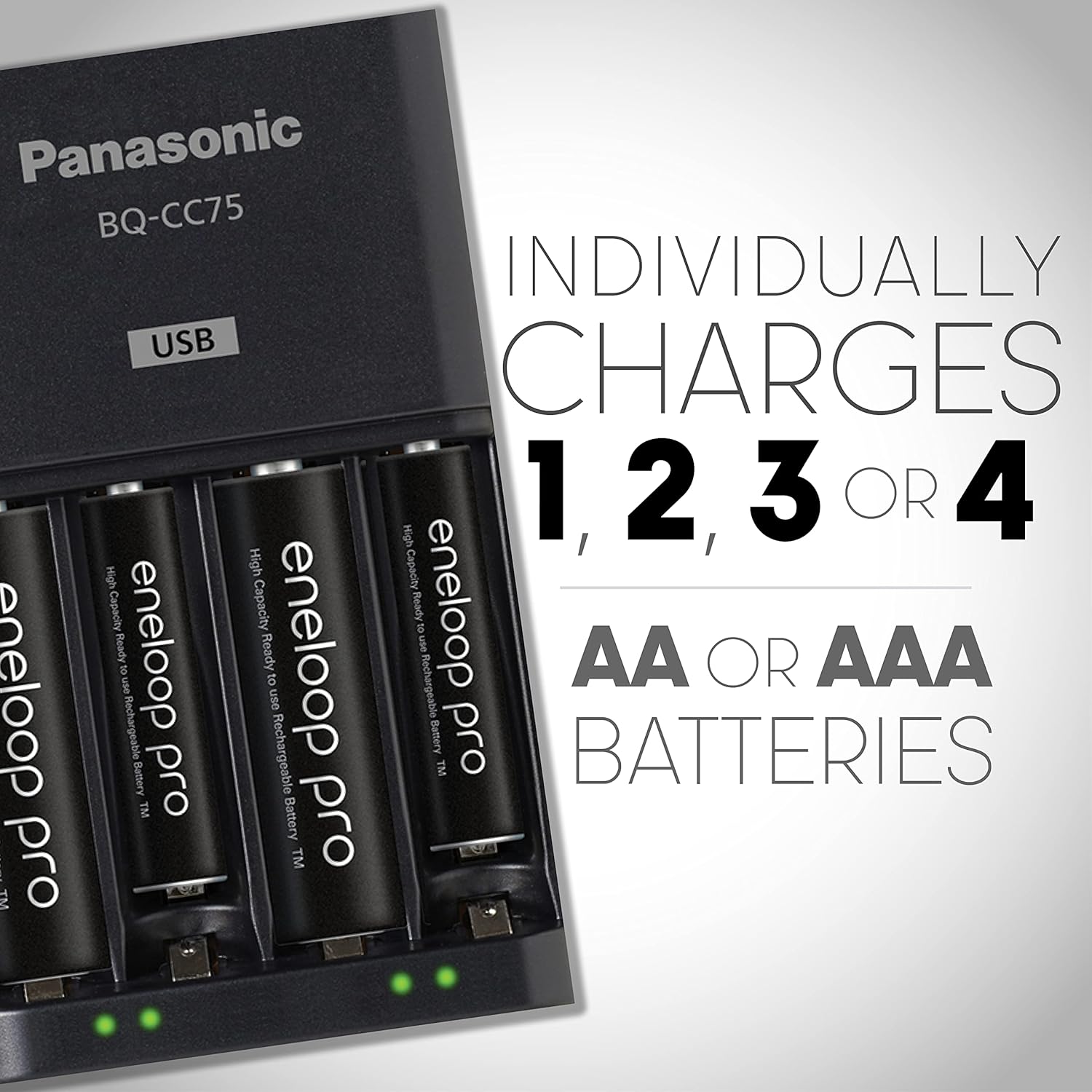 Panasonic Individual Battery Charger 4AA Eneloop Pro Pack K-KJ87KHA4BA