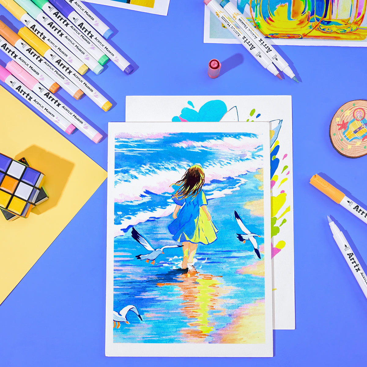 Arrtx 60 Colors Acrylic Marker Brush Tip Set A