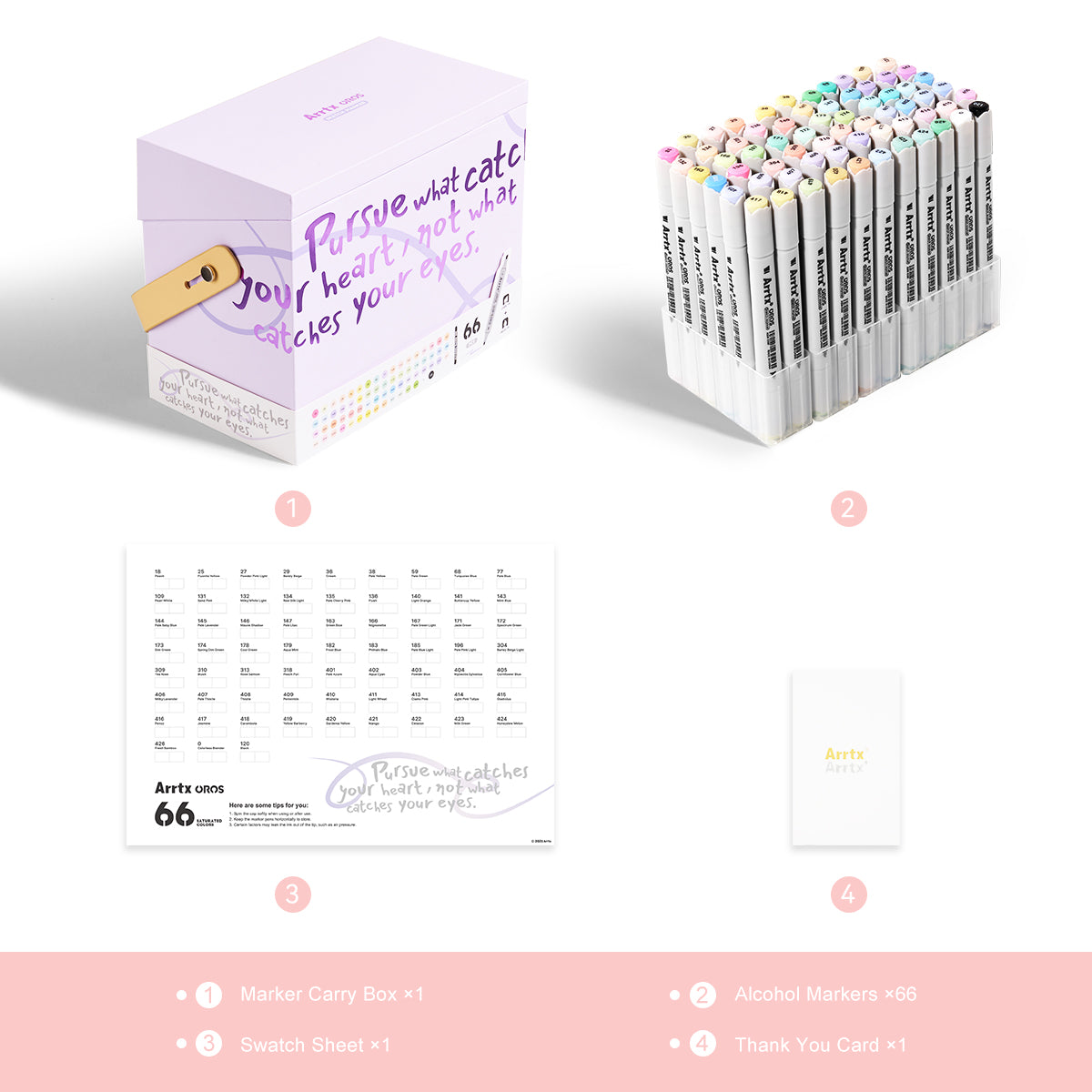 Arrtx Pastel Brush Alcohol Markers Oros 66 Colors