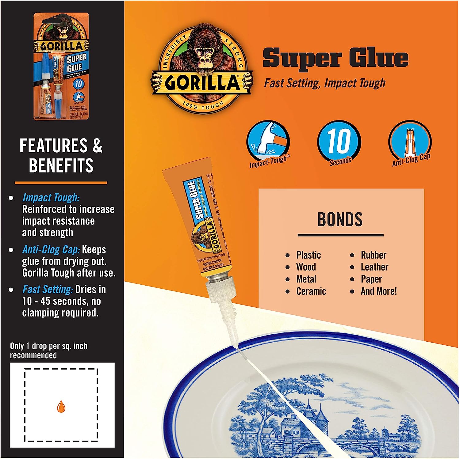Gorilla Super Glue Minis Tube, 3g (2 Piece)
