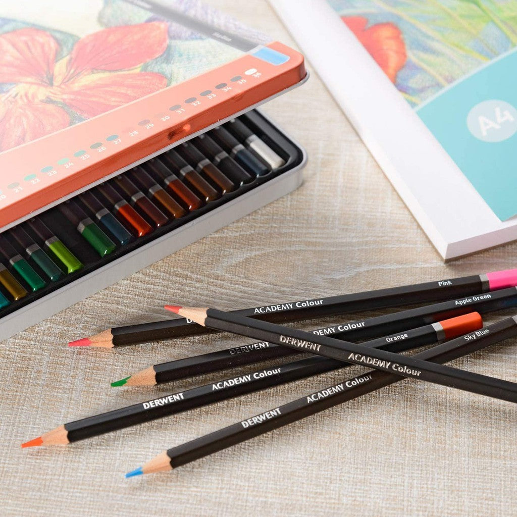 36 Derwent Academy Colored Pencils Metal Box