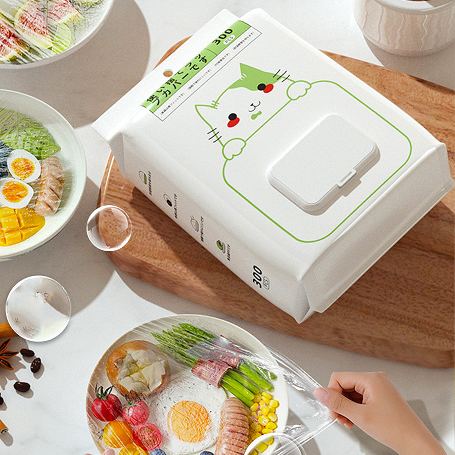 300‑Pack Stretch‑Fit Food Covers – Disposable, Food‑Safe & Reusable by Utookii Japanese Premium Brand