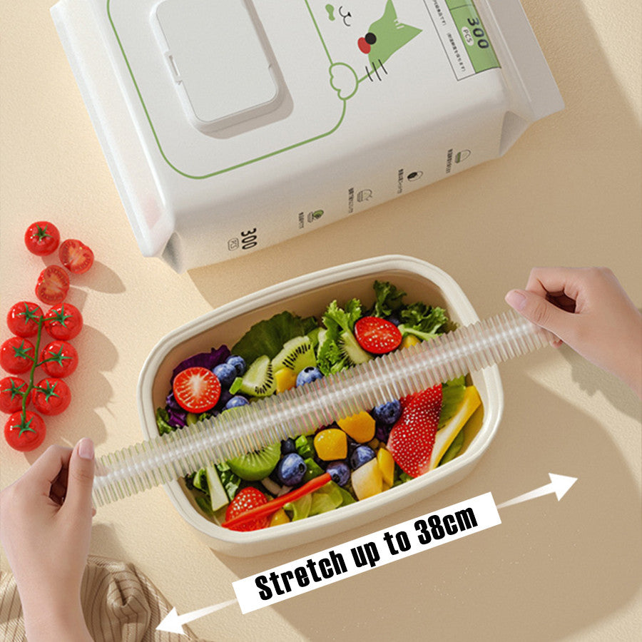 300‑Pack Stretch‑Fit Food Covers – Disposable, Food‑Safe & Reusable by Utookii Japanese Premium Brand