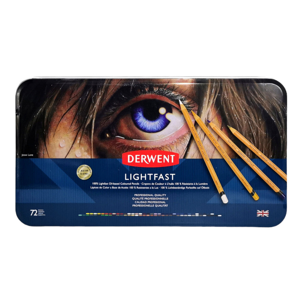 Derwent Lightfast Colour Pencils Tin (72 Colours) – Professional Artist Grade