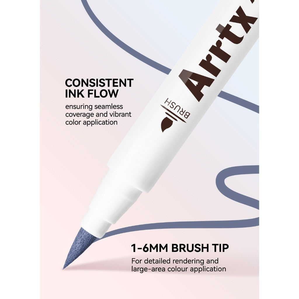 Arrtx 30E Colors Acrylic Brush Paint Pens Greyscale Colors