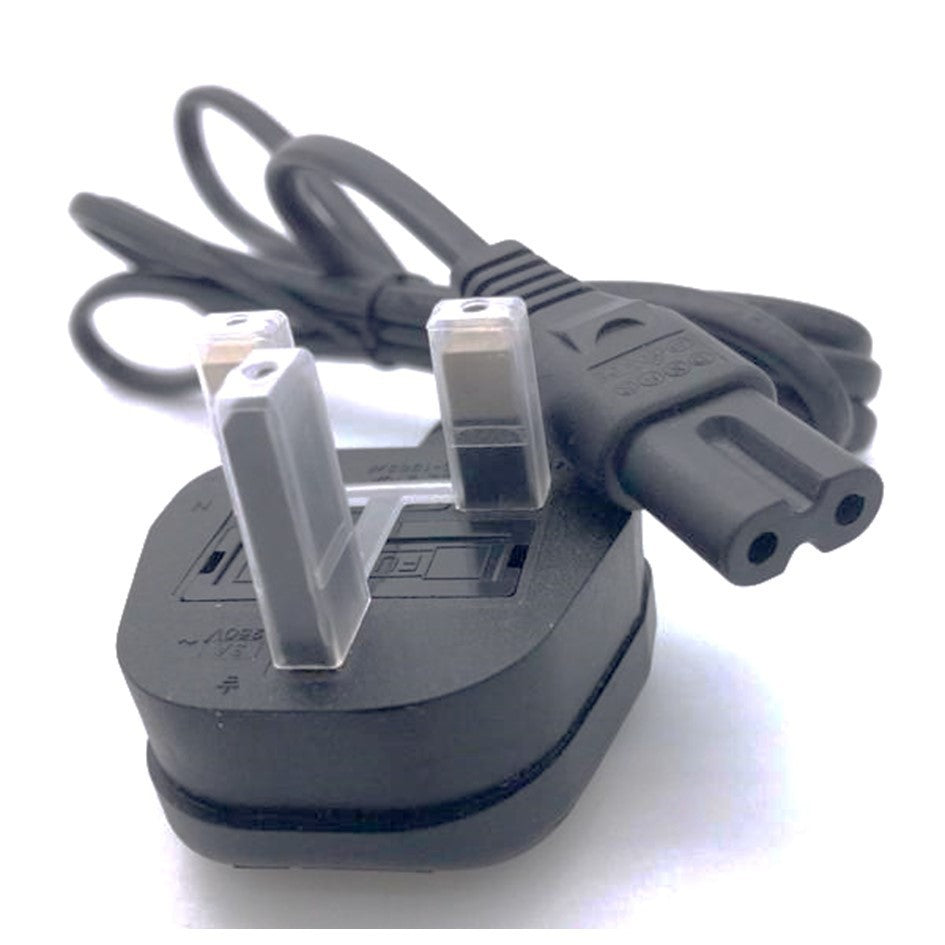 C7 Figure 8 Power Cable 1.5M UK/SG 3 Pin Plug – 2 Pin IEC C7 Power Cord for TV, PS4, Laptop Charger