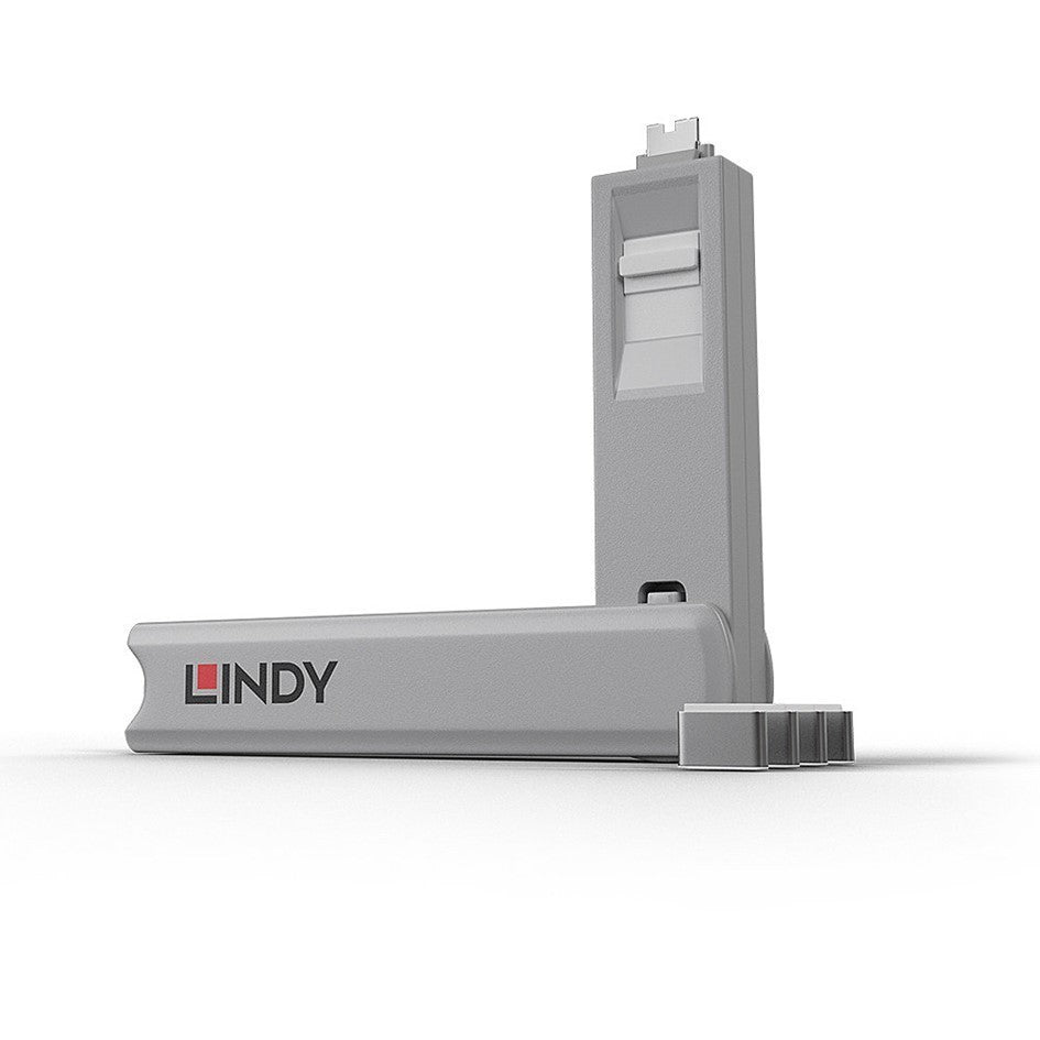 Lindy USB-C Port Blocker White 40427 (4 Pack + 1 Key) Thunderbolt 3 Security Lock