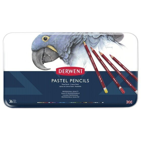 Derwent Pastel Colour Pencils Tin (36 Colours) – Soft Blendable Pastel Pencils