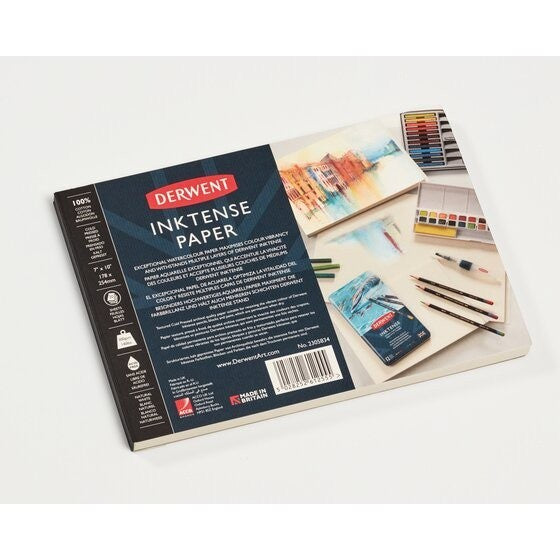 Derwent Inktense Pad 300gsm 7x10in Cold Press 20 Sheets - 100% Cotton