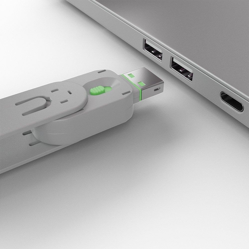 Lindy USB A Port Blocker Green 40451 (4 Pack + 1 Key) USB Security Lock System