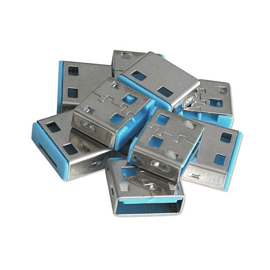 Lindy USB A Port Blocker Lock Blue 40462 (10 Pack) USB Security Dust Cover