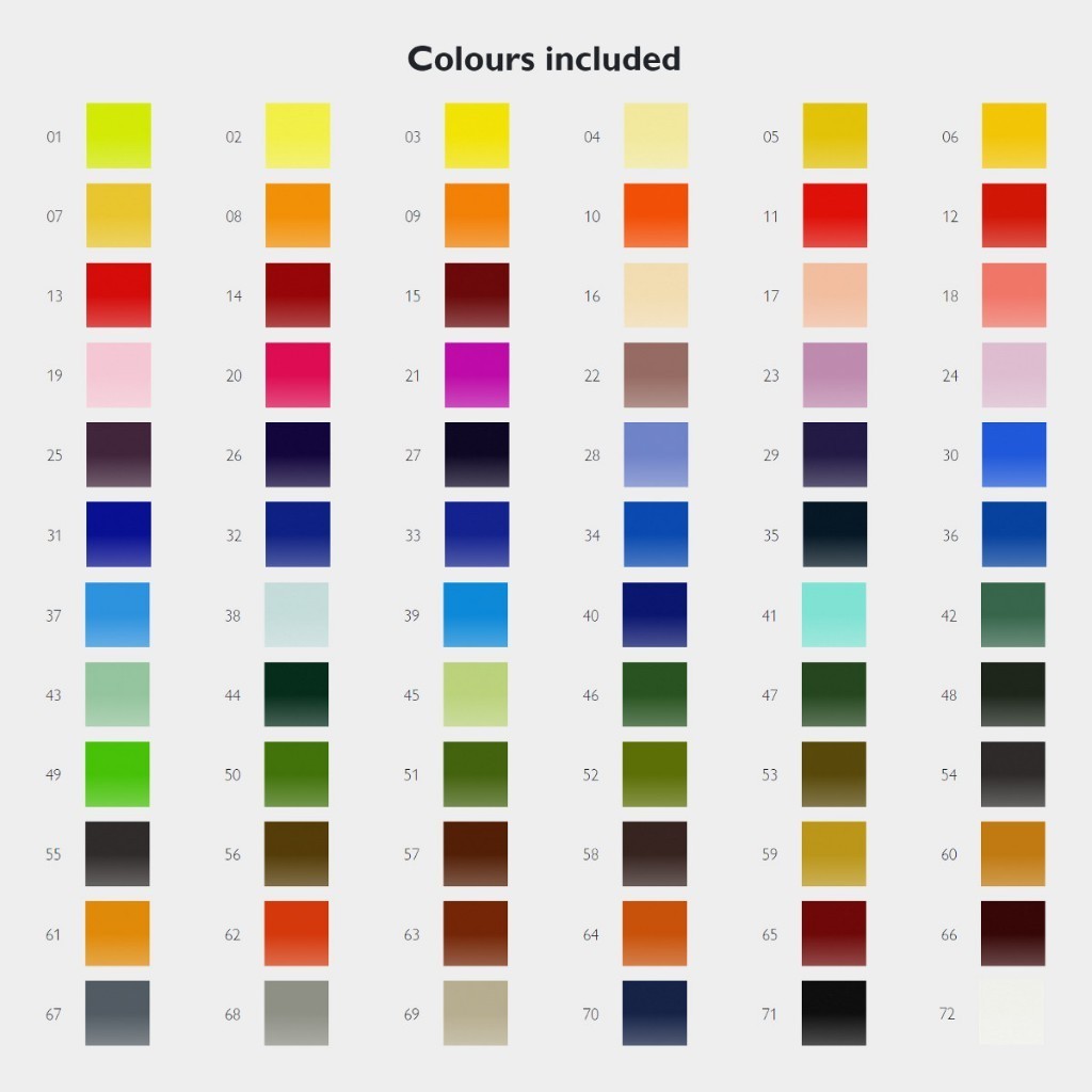 Derwent Procolour Colour Pencils Tin (72 Colours) Smooth Oil-Like Layer Easy Application