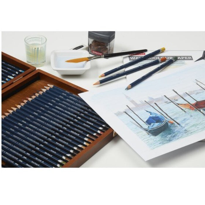 Derwent Watercolour Pencils Wooden Box (72 Colours) Full Range Premium Artist Set