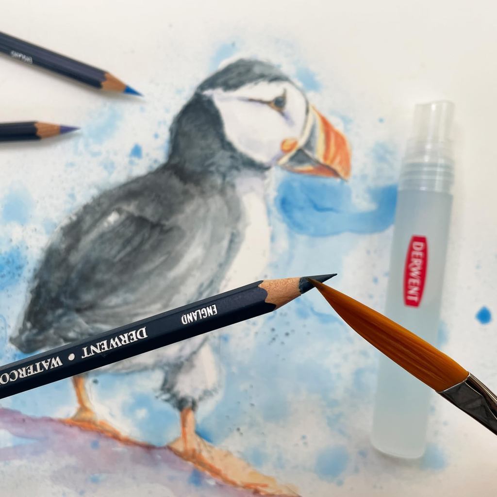 Derwent Watercolour Pencils Tin (72 Colours) Water-Soluble Blendable Artist Set