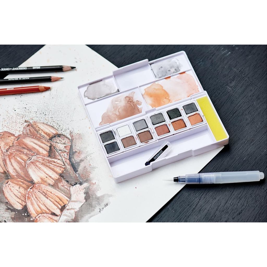 Derwent Shade & Tone Mixed Media Set 12pc - Paint Pans & Pencils
