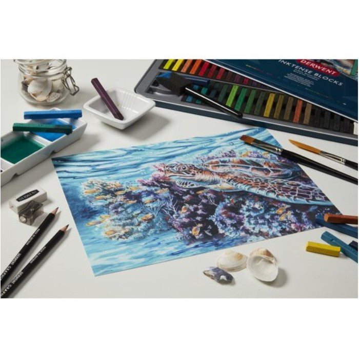 Derwent Inktense Blocks Tin (24 Colours) – Water-Soluble Ink Blocks Easy to Use