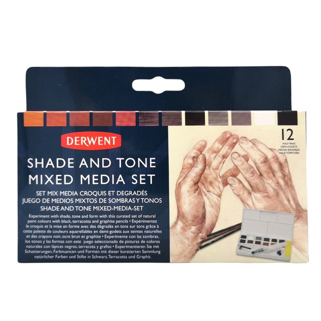 Derwent Shade & Tone Mixed Media Set 12pc - Paint Pans & Pencils