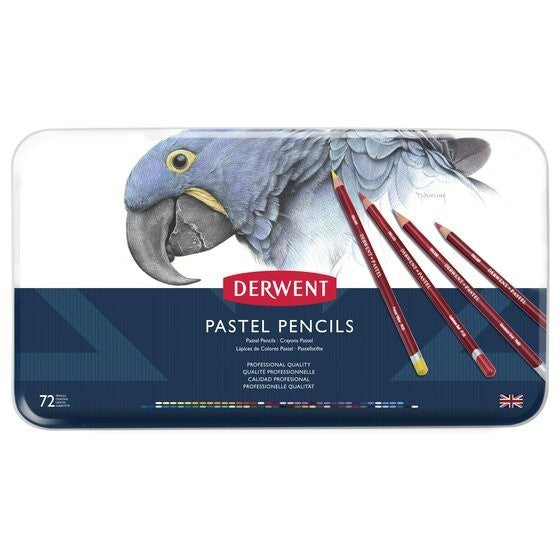 Derwent Pastel Colour Pencils Tin (72 Colours) Soft Blendable Pastel Pencils