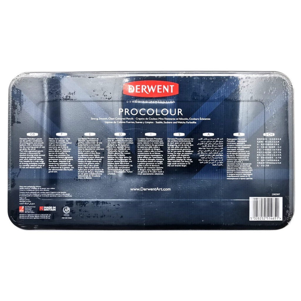 Derwent Procolour Colour Pencils Tin (36 Colours) – Smooth Oil-Like Laydown