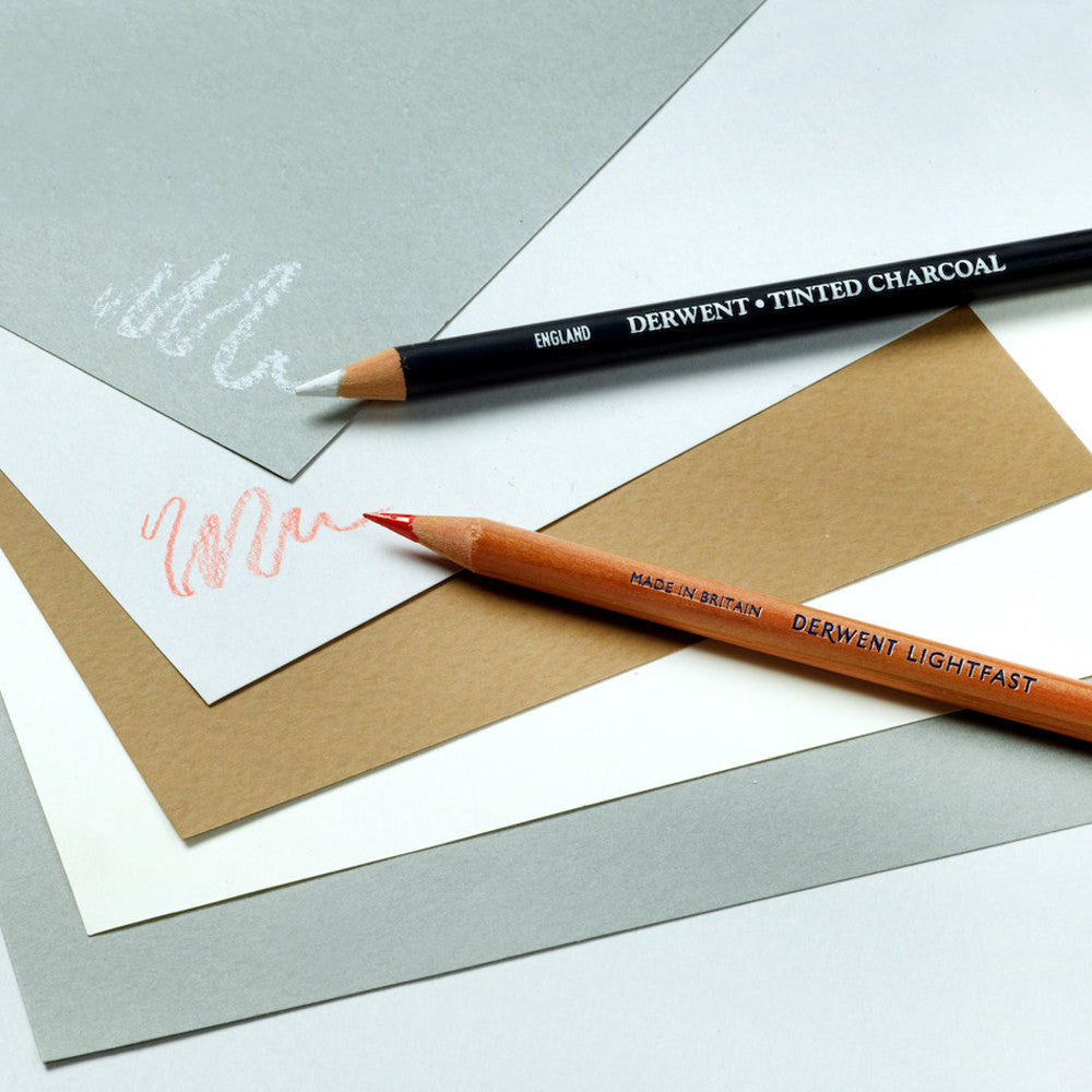 Derwent Toned Paper Pad A4 120gsm 20 Sheets - 4 Mid-Tone Colour Papers