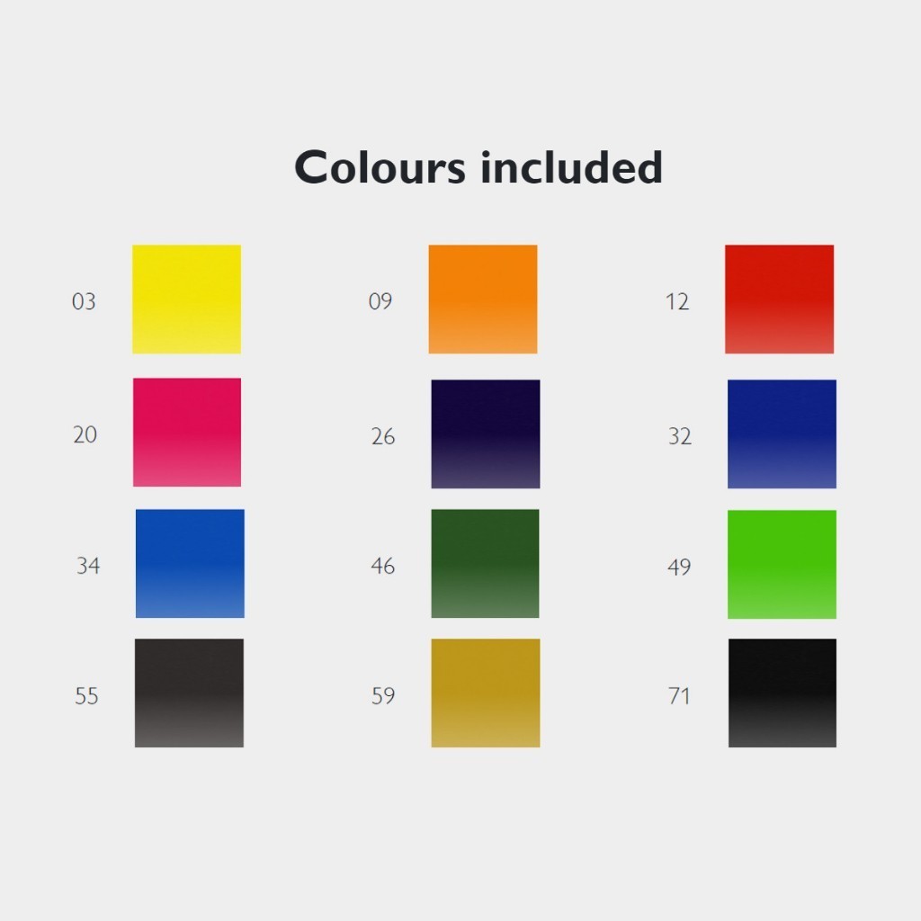 Derwent Procolour Colour Pencils Tin (12 Colours) – Smooth Oil-Like Laydown