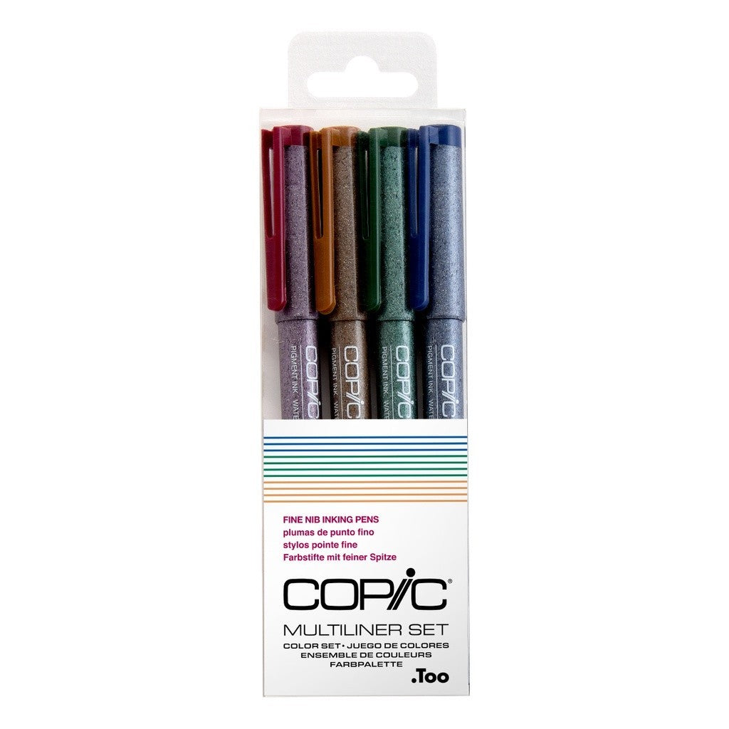 Copic Multiliner 4pc Fine Nib Set 0.03mm Colour Pens Pigment Ink Waterproof