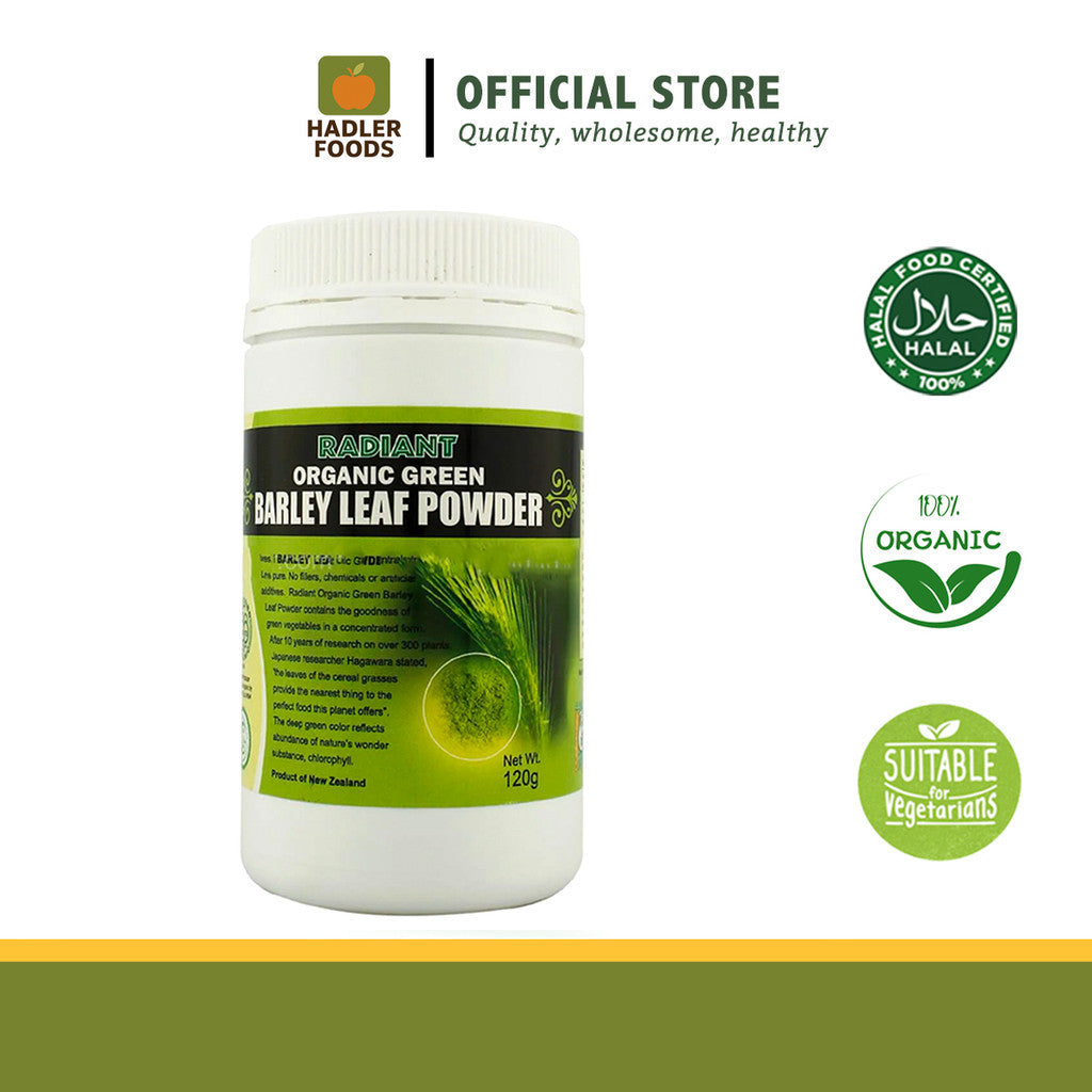 Radiant Whole Food Organic Green Barley Leaf Powder 120g | Superfood | Vitamins, Minerals