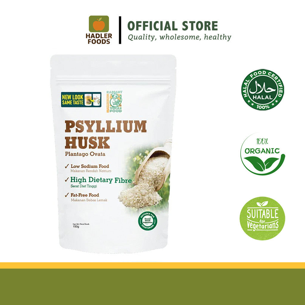 Radiant Whole Food Psyllium Husk 150g | High Soluble Fiber | Digestive Support | Constipation Relief
