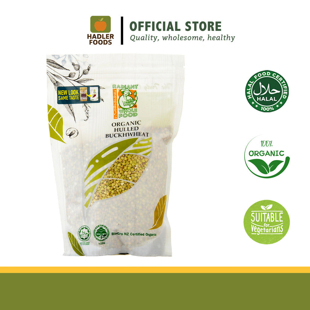 Radiant Whole Food Organic Hulled Buckwheat 500g | Gluten Free Whole Grain | High Protein & Fiber