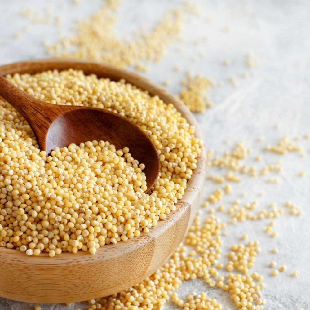 Radiant Whole Food Organic Hulled Millet 500g | Gluten-Free | High Fiber | Rice Alternative