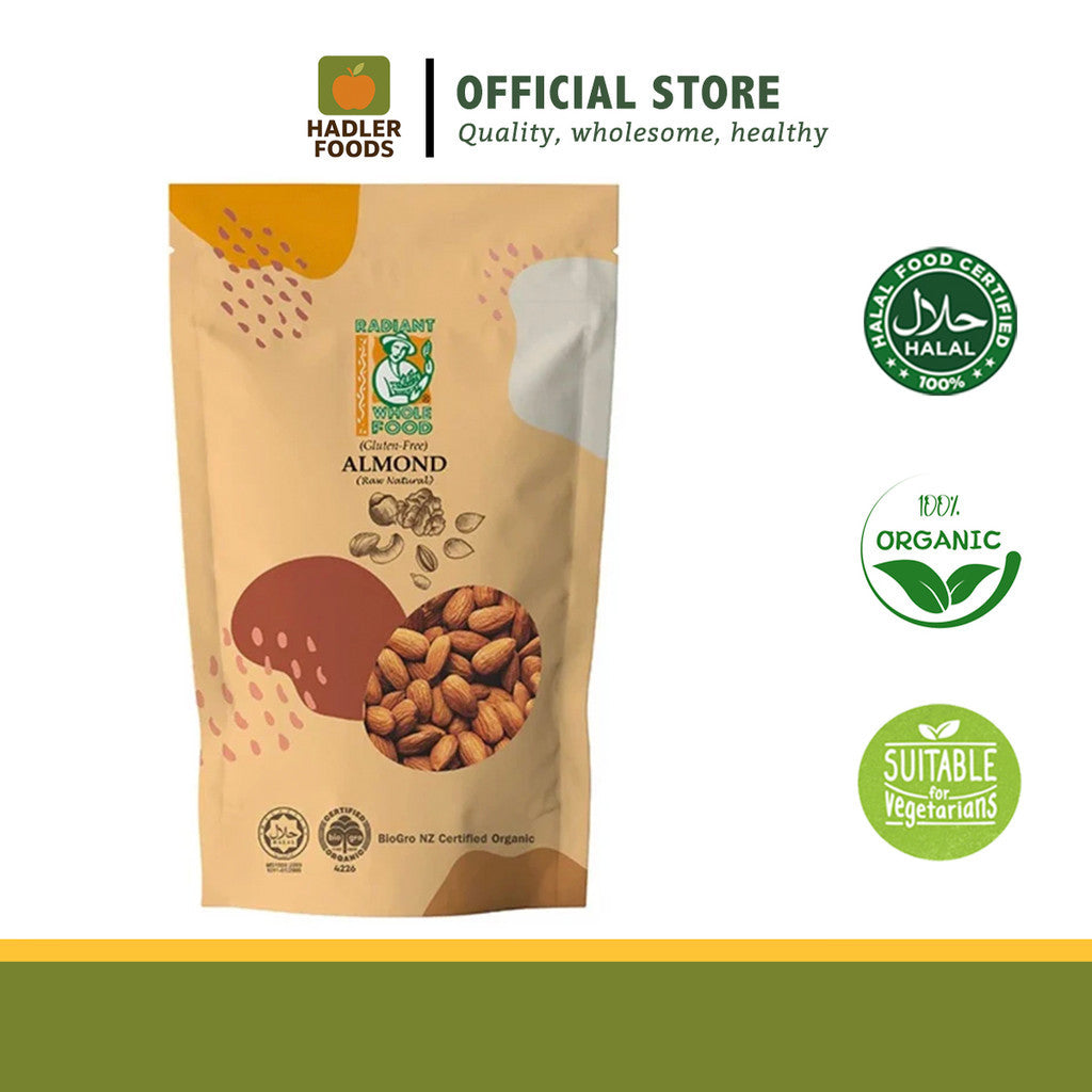 Radiant Whole Foods Natural Raw Almonds 200g | Gluten Free | High Protein Snack