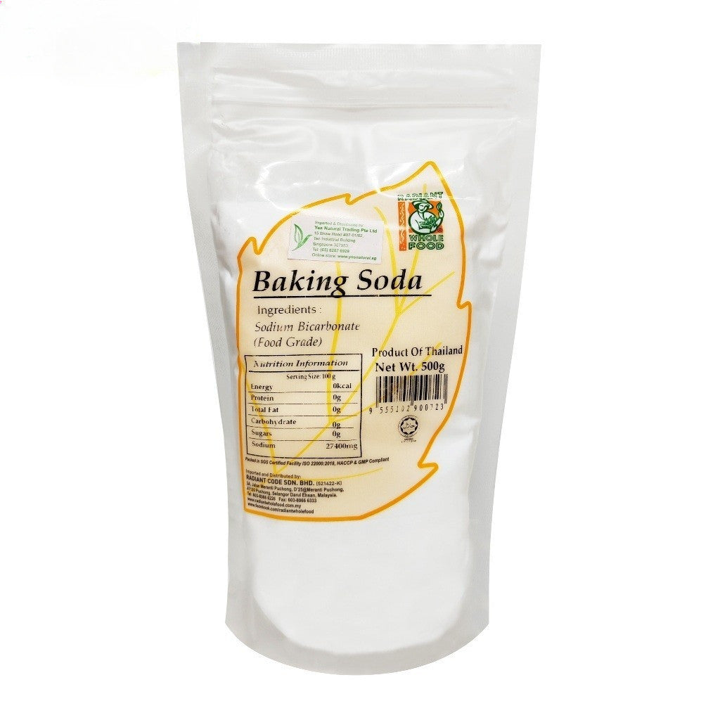 Radiant Whole Food Pure Baking Soda 500g | Food Grade | Natural Deodorant, Cleaning, Skin Care