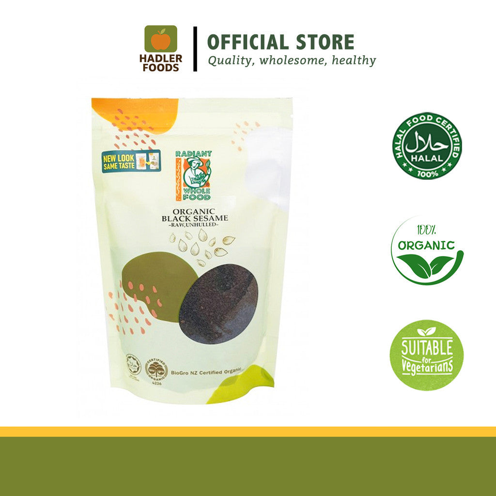 Radiant Whole Food Organic Black Sesame Seeds 200g | High Protein & Healthy Fats | Non-GMO